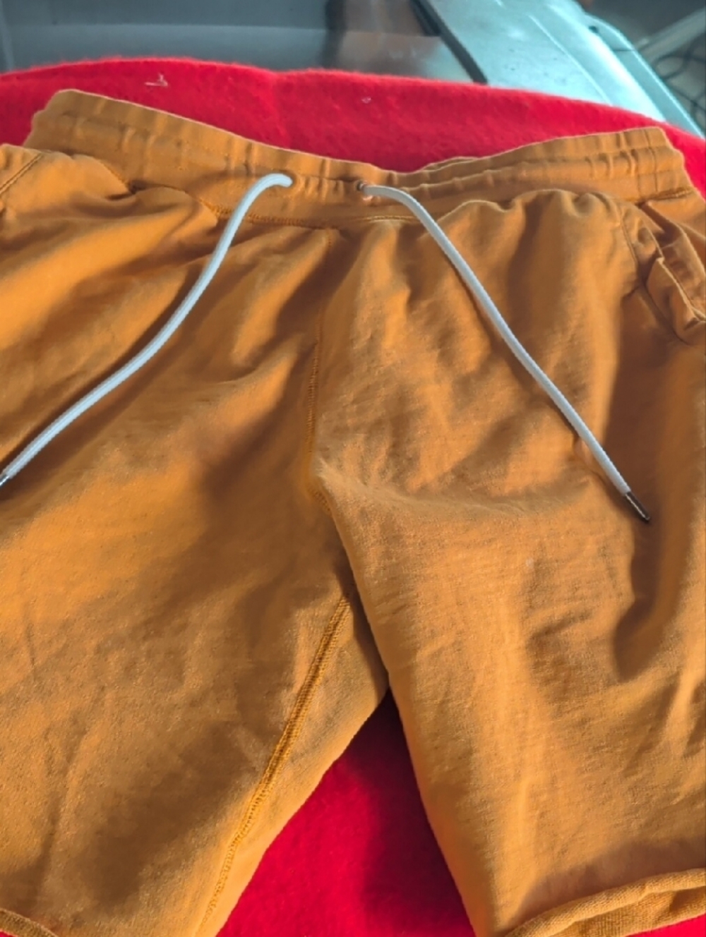 Nike Mustard Yellow Drawstring Athletic Shorts with Back Pocket